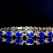 14k Gold 5.71 Ctw Natural Sapphire & Diamond Bracelet