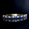 14k Gold 4.32 Ctw Natural Sapphire & Diamond Bangle