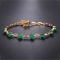 14k Gold 3.35 Ctw Natural Emerald & Diamond Bracelet