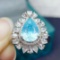 14k Gold 3.11 Ctw Natural Paraiba Tourmaline & Diamond Ring