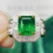 14k Gold 3.59 Ctw Natural Emerald & Diamond Ring