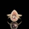 14k Gold 1.58 Ctw Natural Morganite & Diamond Ring