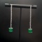 14k Gold 4.67 Ctw Natural Emerald & Diamond Earrings