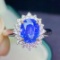 14k Gold 2.54 Ctw Natural Sapphire & Diamond Ring