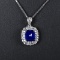 14k Gold 2.62 Ctw Natural Sapphire & Diamond Pendant
