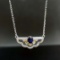 14k Gold 0.39 Ctw Natural Sapphire & Diamond Necklace
