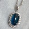 14k Gold 6.65 Ct Natural Sapphire & Sapphire Pendant