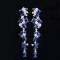 14k Gold 7.43 Ctw Natural Sapphire & Diamond Earrings
