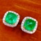 14k Gold 3.31 Ctw Natural Sapphire & Diamond Earrings
