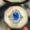 14k Gold 2.40 Ct Natural Sapphire & Diamond Ring