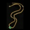 14k Gold 1.29 Ctw Vivid Green Natural Emerald & Diamond Necklace