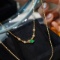 14k Gold 0.35 Ct Natural Emerald & Diamond Necklace