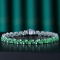 14k Gold 5.54 Ctw Vivid Green Natural Emerald & Diamond Bracelet