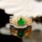 14k Gold 0.84 Ctw Vivid Green Natural Emerald & Diamond Ring