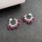 14k Gold 2.3 Ctw Vivid Red Natural Ruby & Diamond Earrings