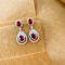 14k Gold 3.16 Ctw Natural Ruby & Diamond Earrings