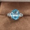 14k Gold 3.47 Ctw Natural Aquamarine & Diamond Ring