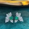 14k Gold 1.43 Ctw Vivid Green Natural Emerald & Diamond Earrings
