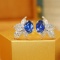 14k Gold 1.35 Ctw Natural Sapphire & Diamond Earrings