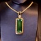 14k Gold 4.48 Ct Natural Tourmaline & Diamond Pendant