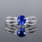 14k Gold 1.34 Ctw Natural Sapphire & Diamond Ring