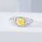 14k Gold 1.20 Ctw Natural Yellow Diamond & Diamond Ring