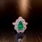 14k Gold 1.8 Ct Vivid Green Natural Emerald & Diamond Ring/pendant