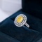 14k Gold 1.26 Ctw Natural Yellow Diamond & Diamond Ring