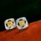 14k Gold 0.8 Ct Natural Color Diamond Earrings