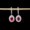14k Gold 1.90 Ctw Natural Ruby & Diamond Earrings