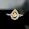 14k Gold 0.30 Ctw Natural Yellow Diamond & Diamond Ring