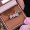 14k Gold 1.26 Ctw Vivid Green Natural Emerald & Diamond Ring