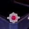 14k Gold 1.04 Ct Vivid Red Natural Ruby & Diamond Ring