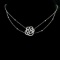 14k Gold 0.45 Ct Natural H Diamond & Flowers Necklace