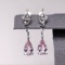 14k Gold 2.62 Ctw Natural Morganite & Diamond Earrings