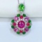 14k Gold 2.34 Ctw Natural Ruby & Diamond Pendant