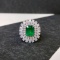 14k Gold 4.73 Ctw Vivid Green Natural Emerald & Diamond Ring/pendant