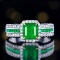 14k Gold 1.74 Ctw Vivid Green Natural Emerald & Diamond Ring
