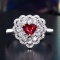 14k Gold 1.11 Ctw Natural Ruby & Diamond Ring