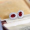 14k Gold 1.65 Ctw Natural Ruby & Diamond Earrings
