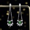 14k Gold 0.90 Ctw Natural Tsavorite & Diamond Earrings