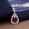 14k Gold 0.79 Ctw Natural Ruby & Diamond Pendant