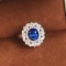 14k Gold 3.30 Ctw Natural Sapphire & Diamond Ring