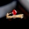 14k Gold 0.6 Ctw Natural Ruby & Diamond Ring