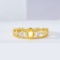 14k Gold 0.65 Ctw Natural Yellow Diamond & Diamond Ring