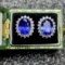 14k Gold 2.9 Ct Natural Tanzanite & Diamond Earrings
