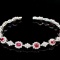 14k Gold 3.67 Ctw Natural Ruby & Diamond Bracelet