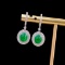 14k Gold 3.63 Ctw Vivid Green Natural Emerald & Diamond Earrings