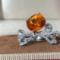 14k Gold 4.59 Ctw Natural Spessartine & Diamond Ring