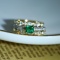 14k Gold 1.45 Ctw Vivid Green Natural Emerald & Diamond Ring